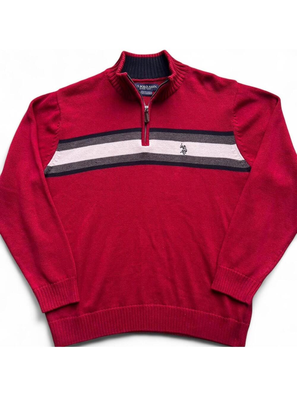 US Polo Assn Quarter-Zip Pullover Sweater Men's Size Large